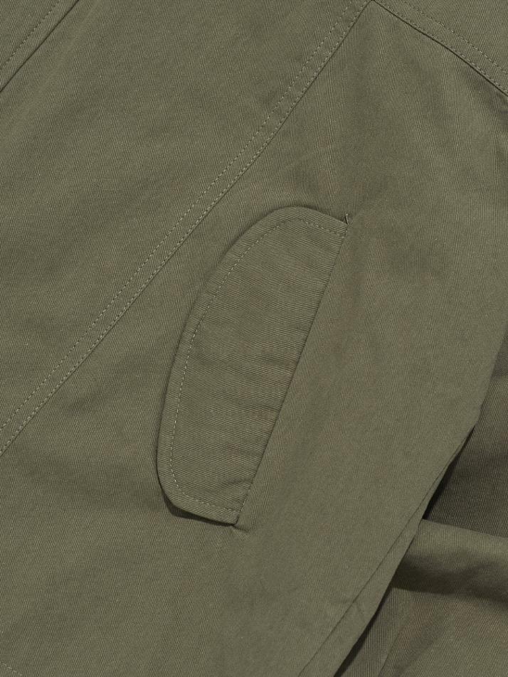 피쉬테일 크롭 야상 후드 점퍼 (카키)