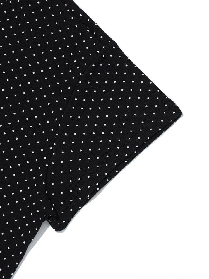 빈티지 하트 파리 플래그 숏 반팔 티셔츠 (블랙)