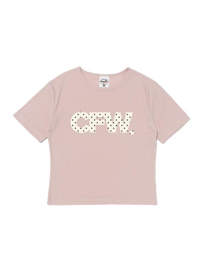 CFW 도트 로고 숏 반팔 티셔츠 (핑크)