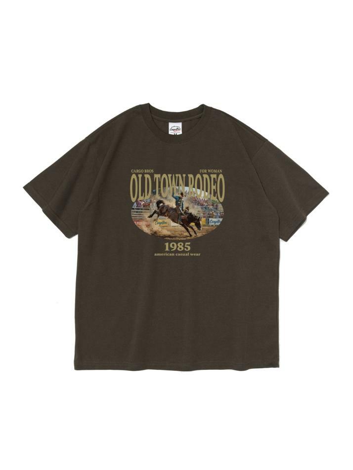 올드 타운 로데오 반팔 티셔츠 (카키)