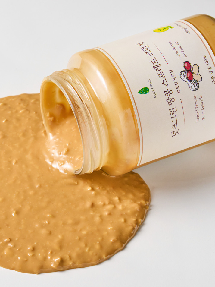 넛츠그린 대용량 땅콩 스프레드 크런치 100% 무첨가 땅콩 피넛 버터 잼 480g