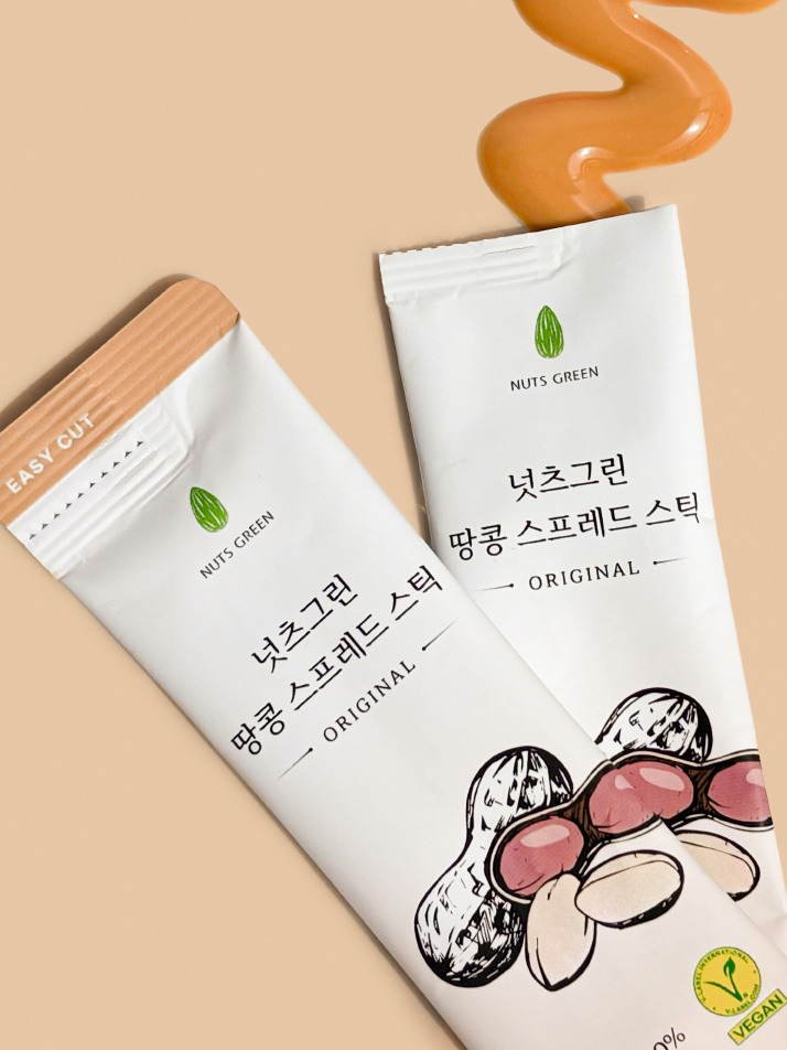 넛츠그린 땅콩 버터 100% 피넛 무가당 무설탕 스프레드 짜먹는 땅콩쨈 스틱