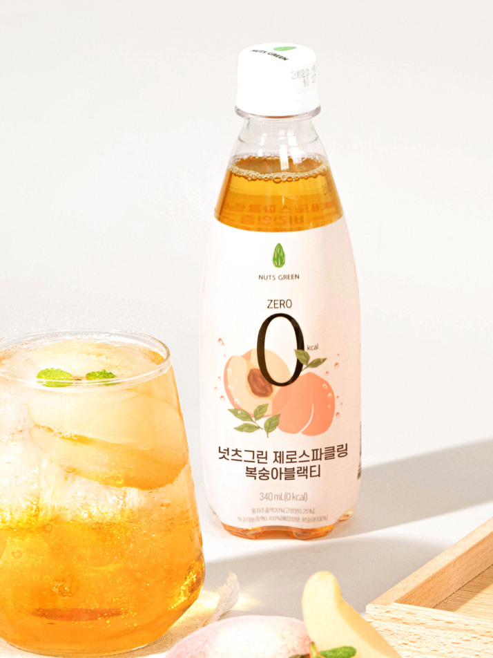 넛츠그린 제로스파클링 복숭아블랙티 제로칼로리 저칼로리 탄산음료 24병