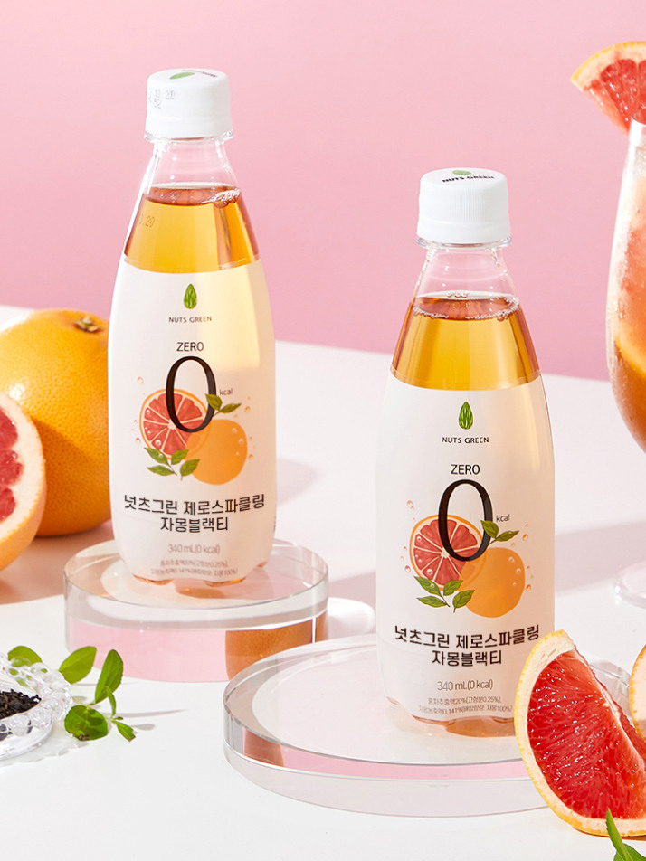 넛츠그린 제로스파클링 자몽블랙티 제로칼로리 저칼로리 탄산음료 24병