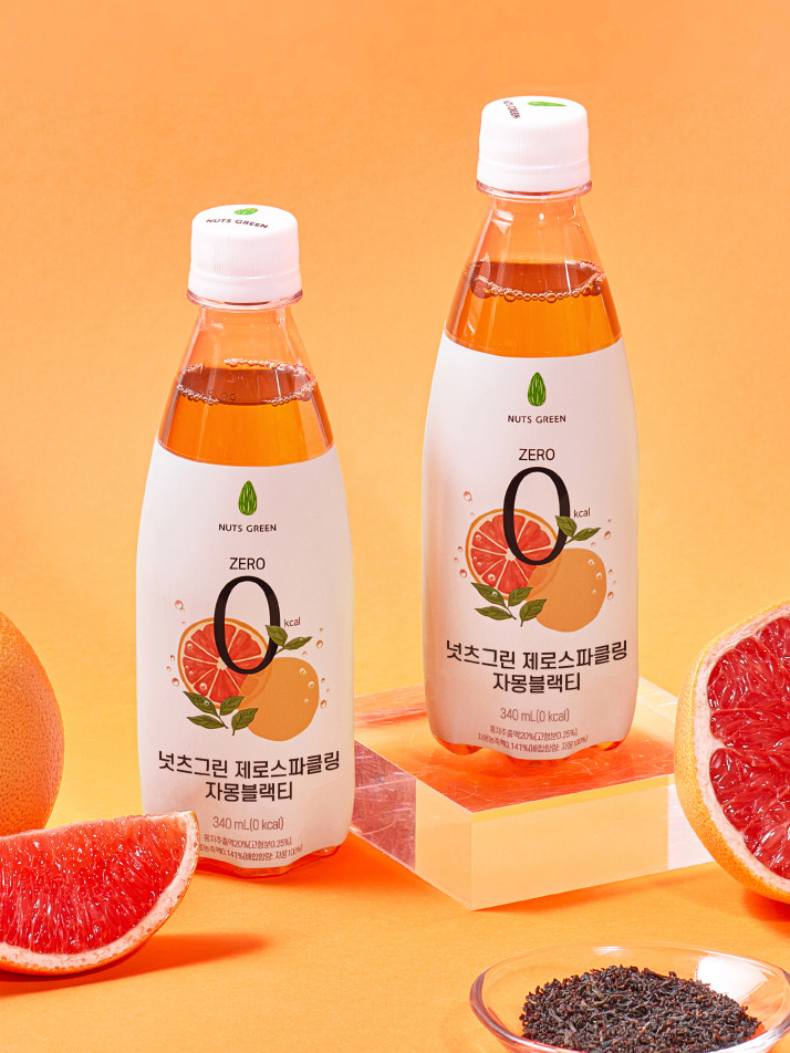 넛츠그린 제로스파클링 자몽블랙티 제로칼로리 저칼로리 탄산음료 24병