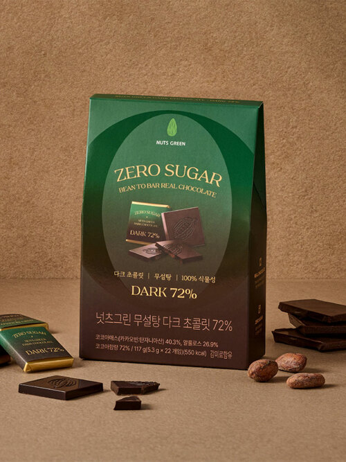 넛츠그린 무설탕 저당 다크 초콜릿 72% 22개입