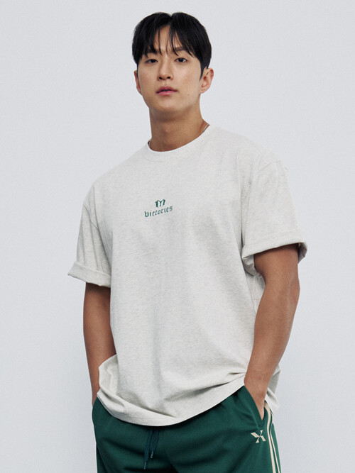 바벨 페이드 숏 슬리브 오트밀