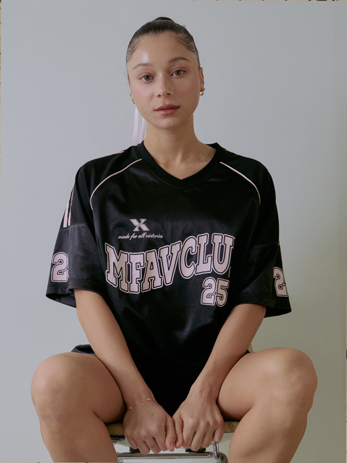 매쉬믹스 샤틴 럭비 숏 슬리브 블랙