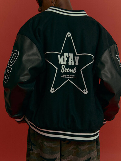 스타그라운드 바시티 자켓 블랙