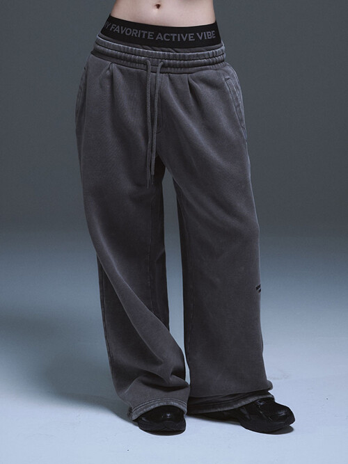 패치드 아웃 피그먼트 스웻팬츠 차콜