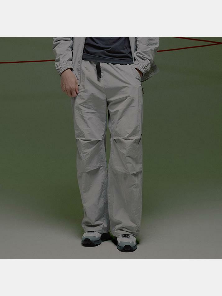 유틸리티 투턱 버클 팬츠  라이트그레이