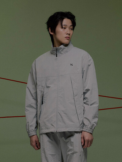 유틸리티 슬랜티드 집업 라이트그레이