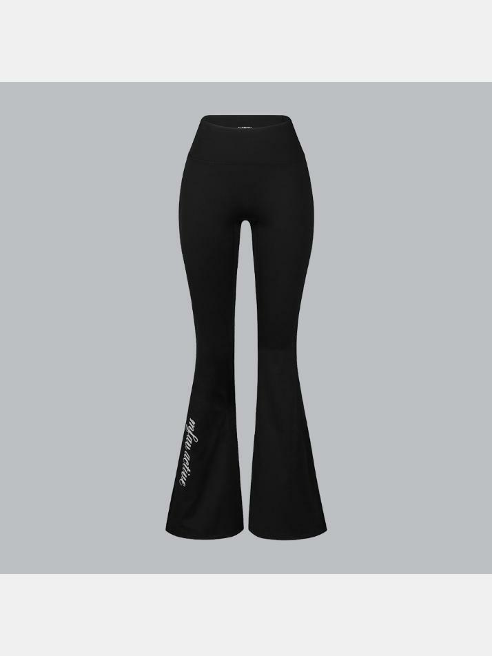 서포티브 크로스 부츠컷 레깅스 블랙