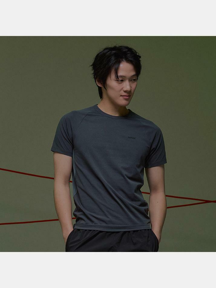 사이버 매쉬 머슬 숏슬리브 차콜