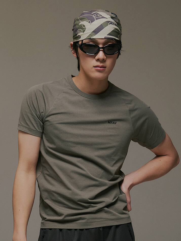 사이버 매쉬 머슬 숏슬리브 카키