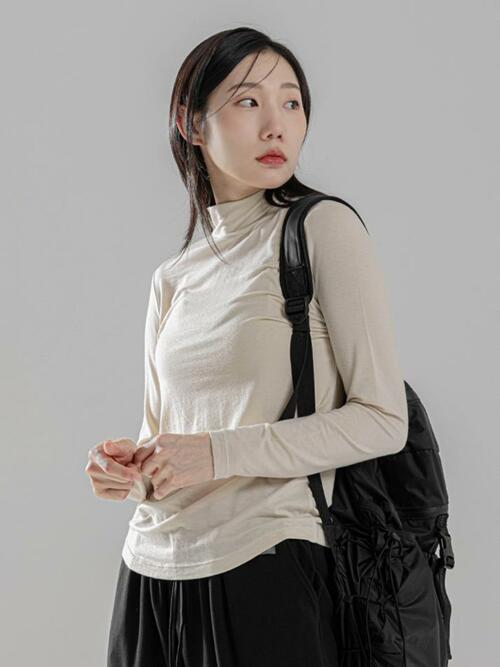 텐셀 하이넥 티셔츠 3TT4374