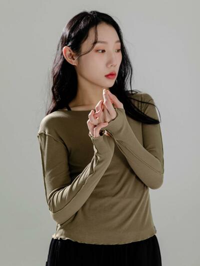 아웃라인 골지 슬리브 3TT3340