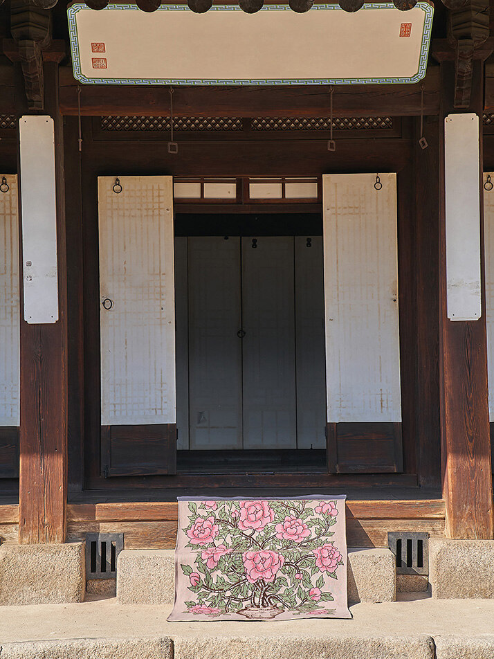 화병모란도 블랭킷