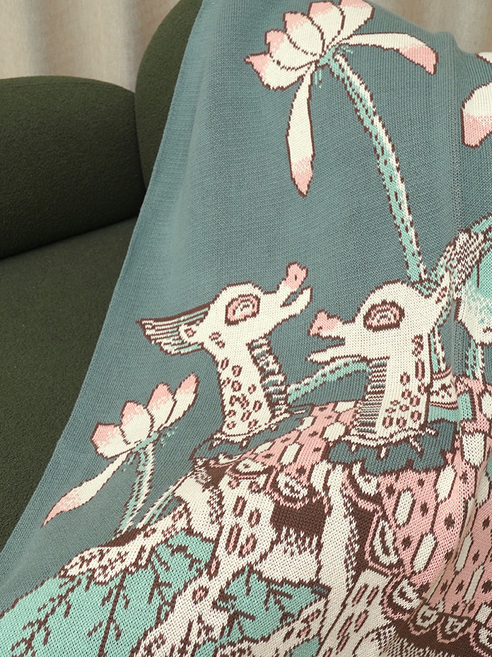 스마일 장생도(거북) 블랭킷