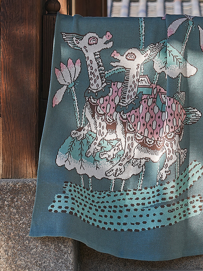 스마일 장생도(거북) 블랭킷