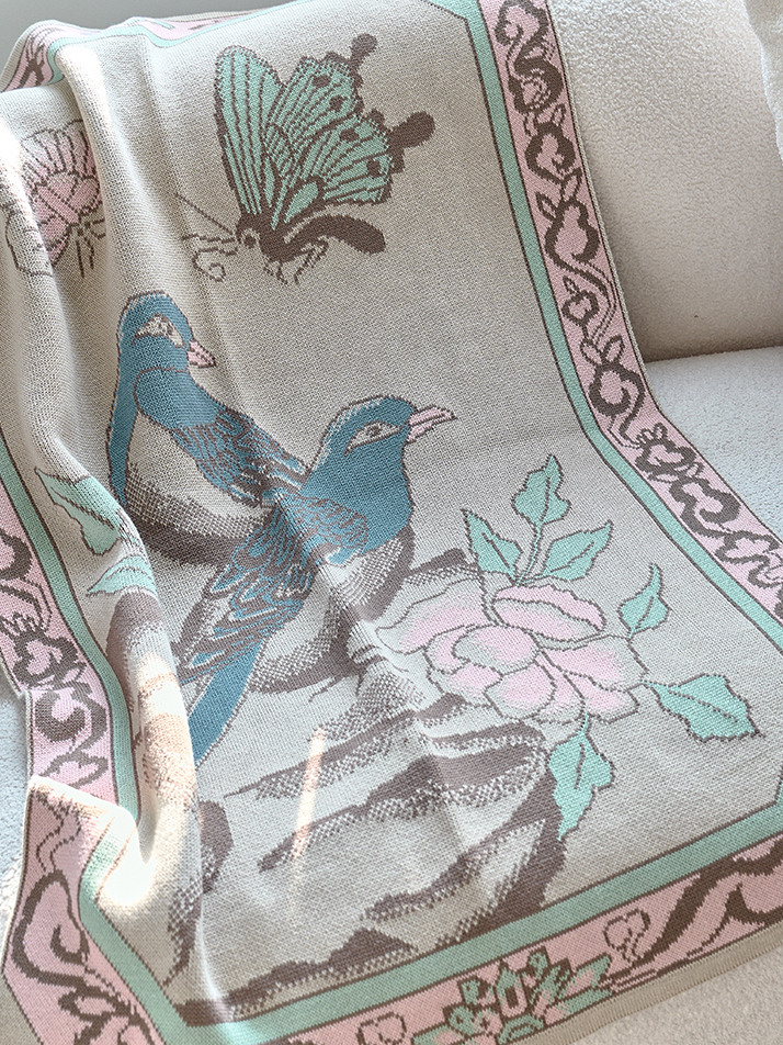 새와 나비커플 블랭킷