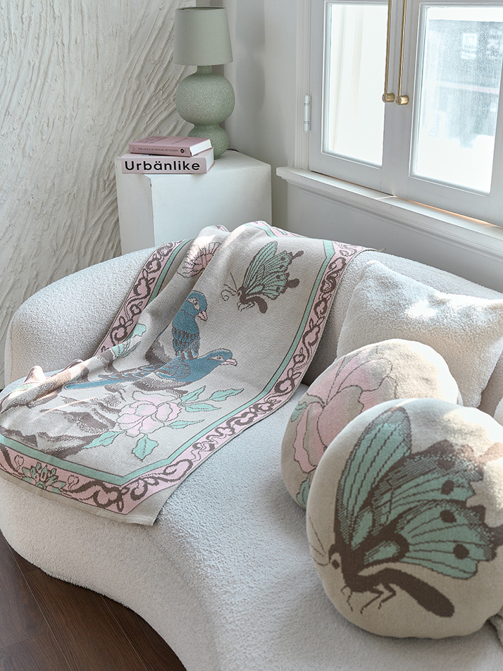 새와 나비커플 블랭킷