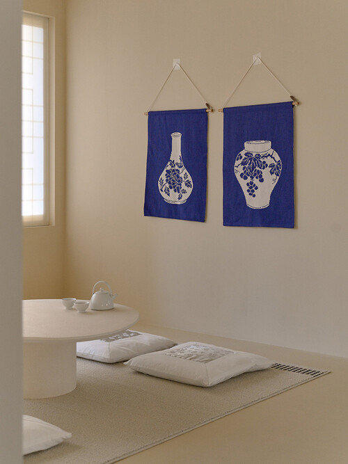 조선백자화조도 블랭킷