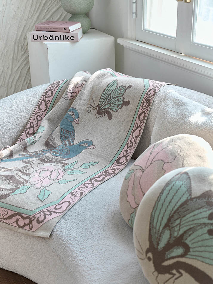 나비원형 쿠션커버(민트)