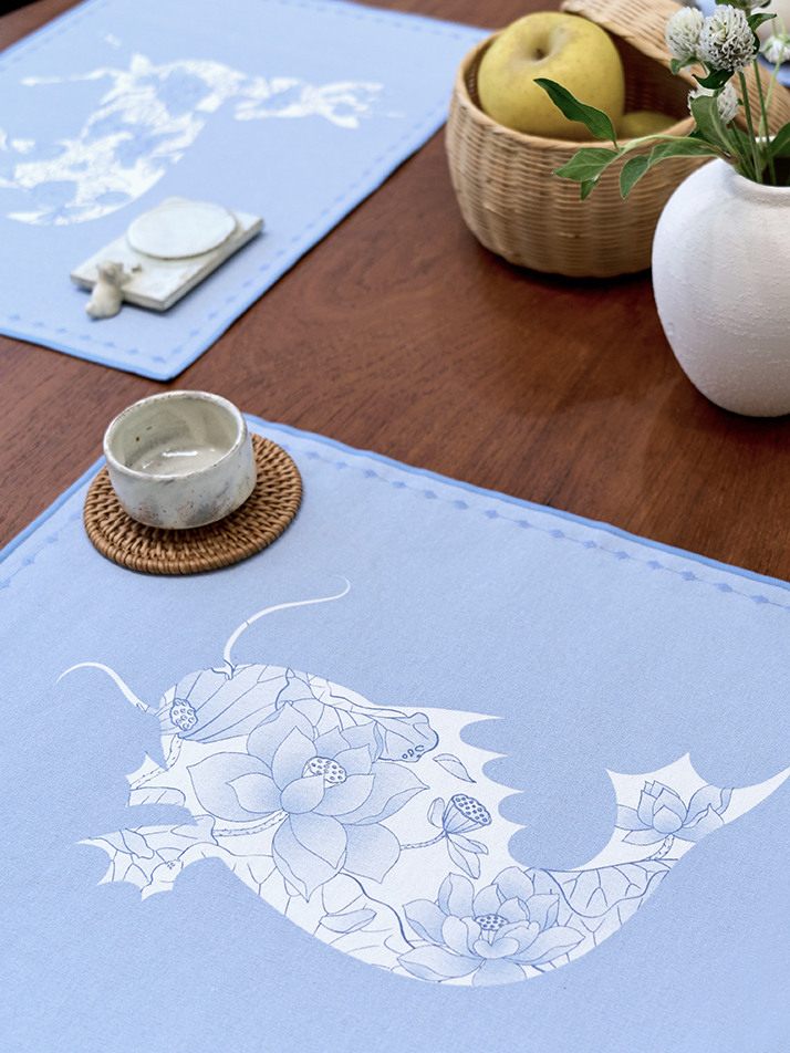 풍요와 축복 테이블 매트 4PCS 세트 (블루)