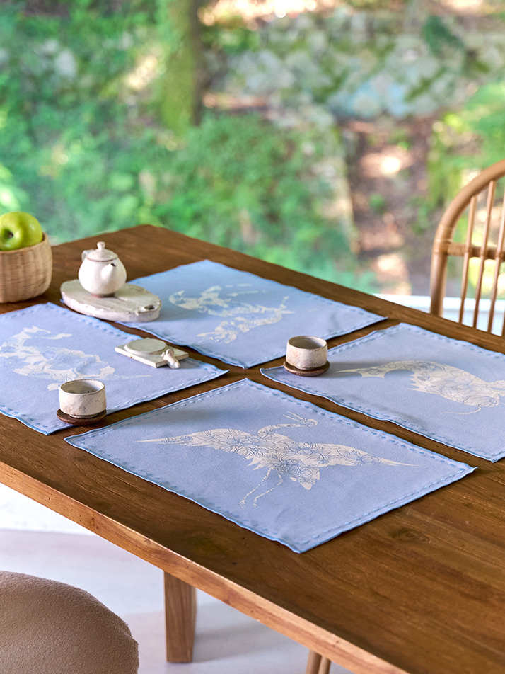풍요와 축복 테이블 매트 4PCS 세트 (블루)