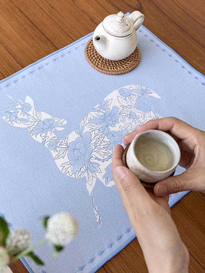 풍요와 축복 테이블 매트 4PCS 세트 (블루)