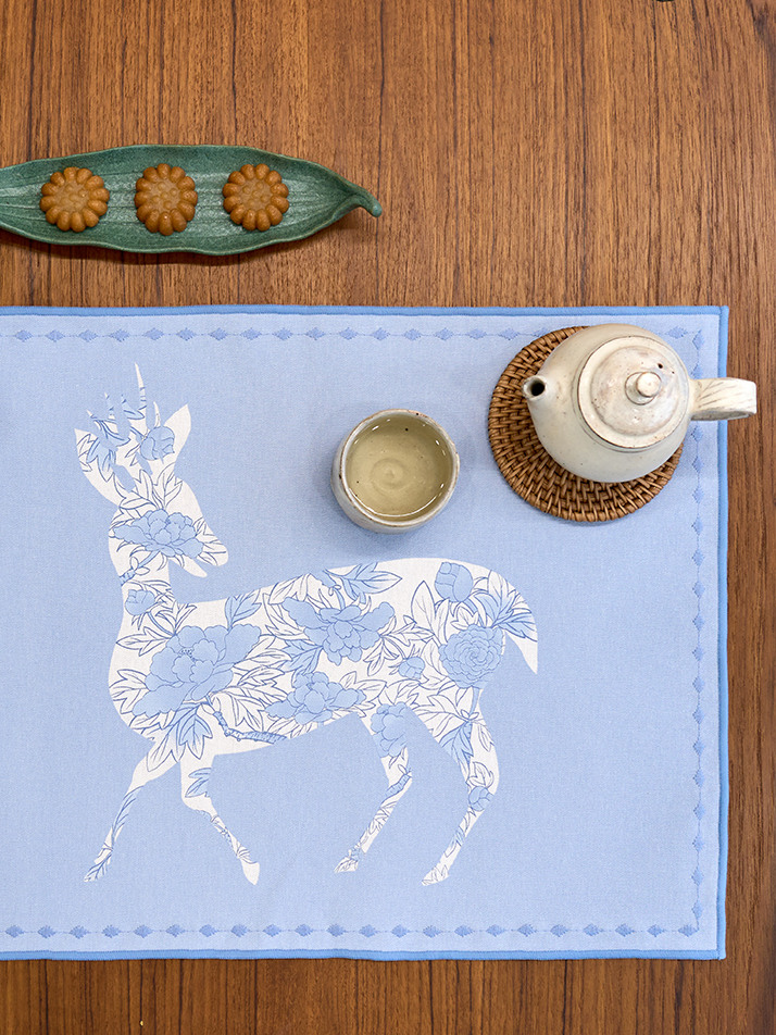 풍요와 축복 테이블 매트 4PCS 세트 (블루)