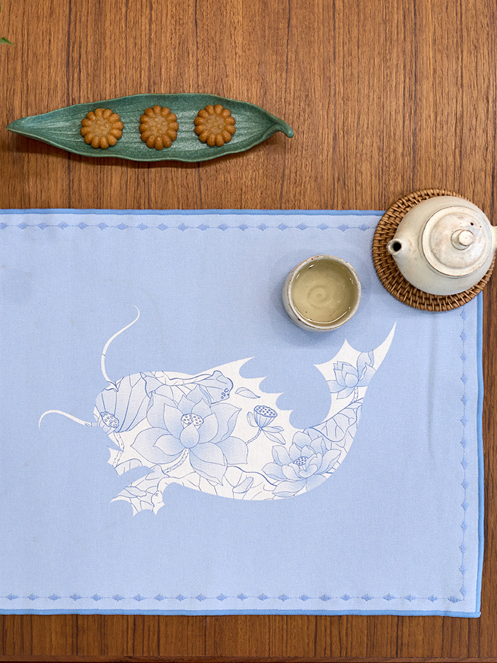 풍요와 축복 테이블 매트 4PCS 세트 (블루)