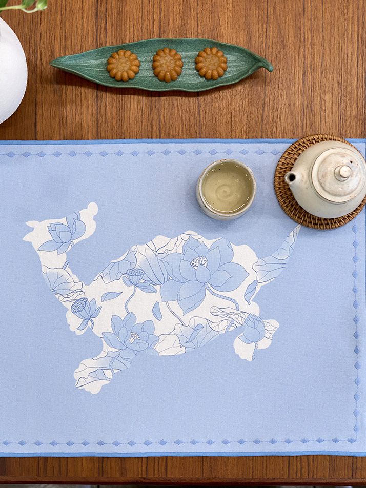 풍요와 축복 테이블 매트 4PCS 세트 (블루)