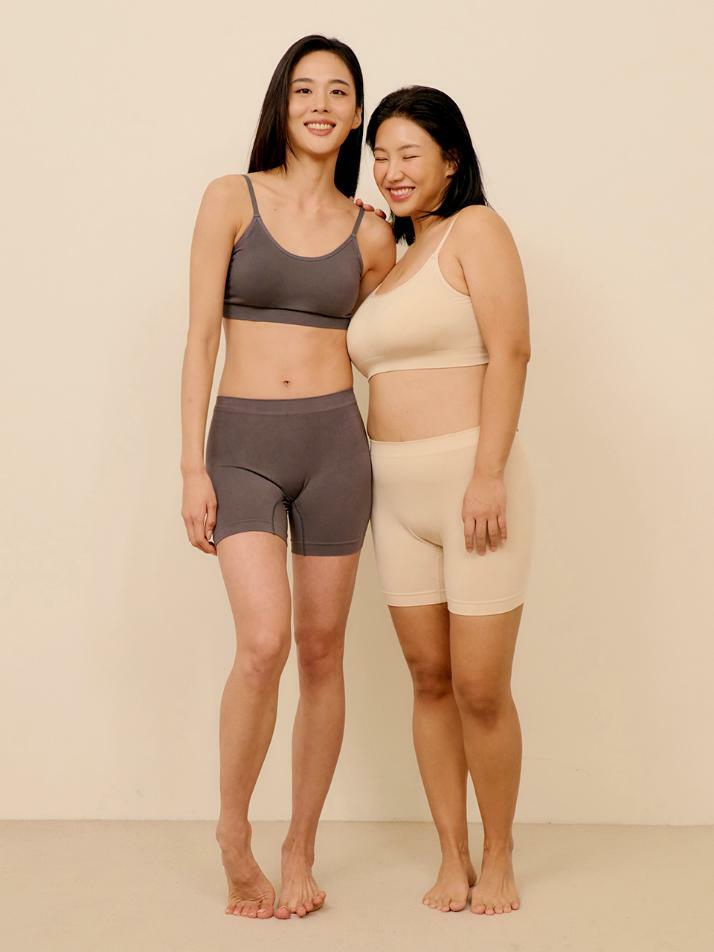 쉬어브라 원핏 홀가먼트 심리스 브라 사각 팬티 세트