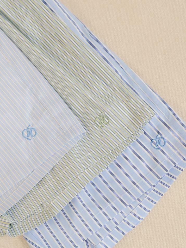 코튼 스트라이프 버뮤다 파자마 팬츠