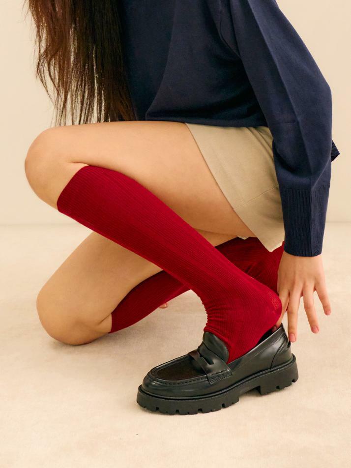 넉넉 텍스쳐 울 니삭스