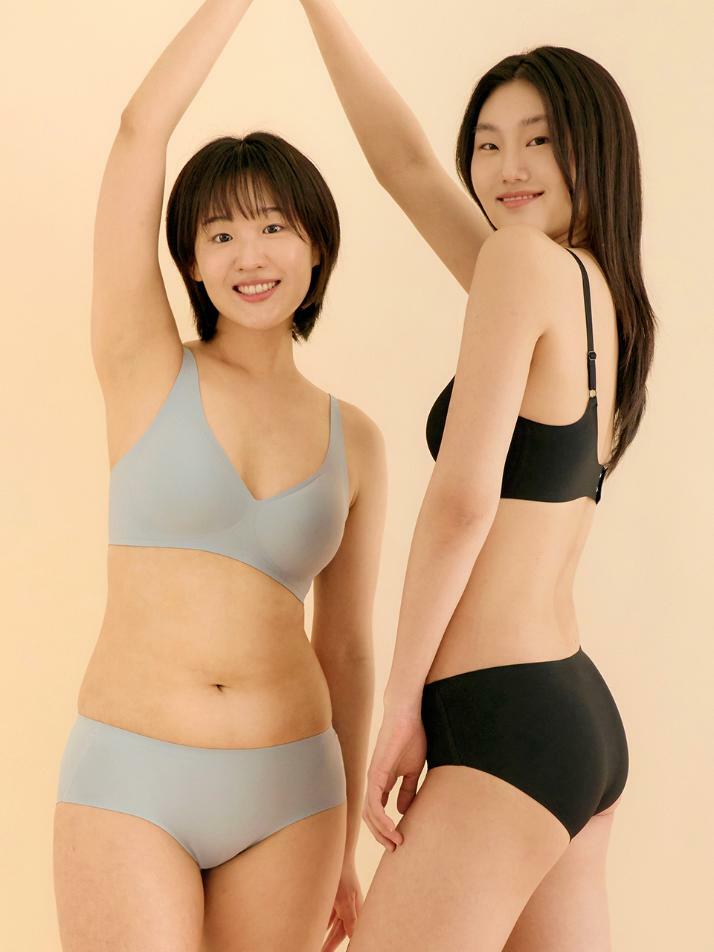 쉬어 브라 커브넥 텐션윙 팬티 세트