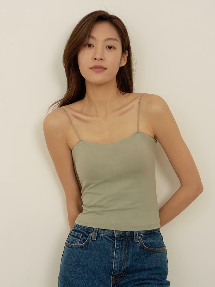 날마다 모달 코튼 캡내장 크롭 얇은 끈 나시