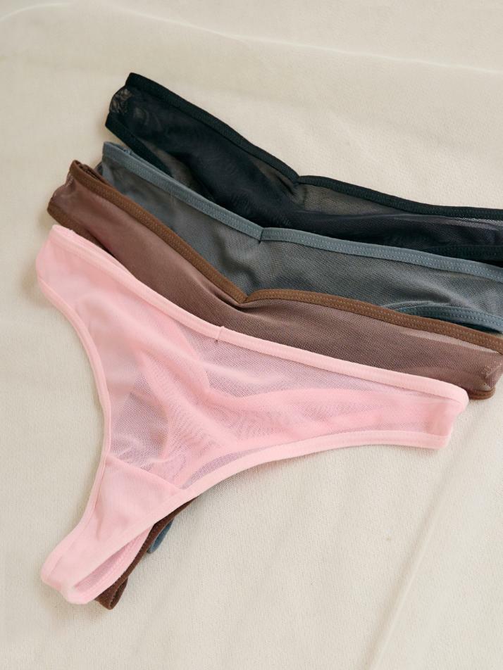 쉬어 메쉬 브이컷 티팬티