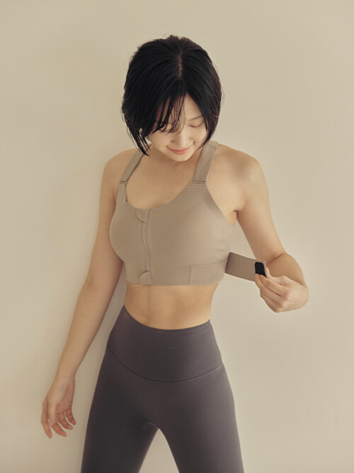 스무브 앞지퍼 컨트롤집업 심리스 스포츠브라탑