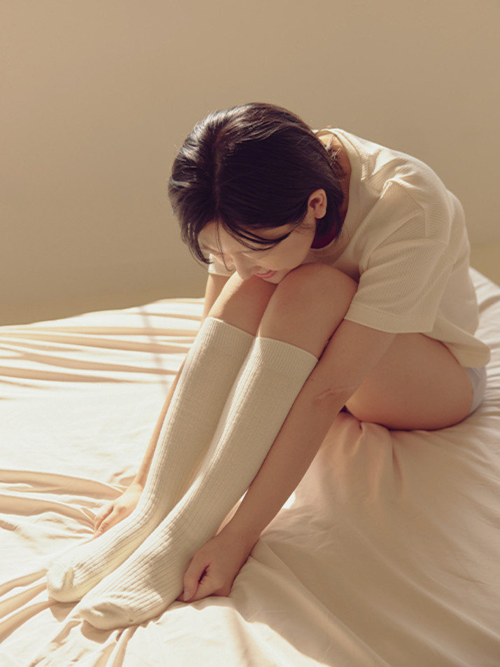 넉넉 소프트 웜 골지 숏 니삭스