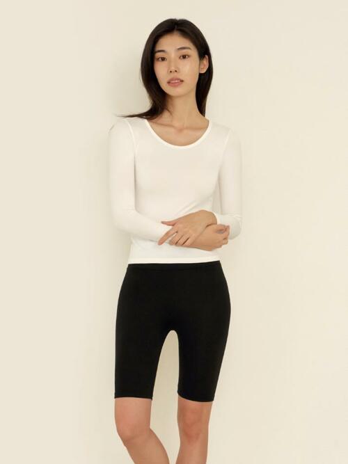 히트터치 하이웨스트 5부 기모 레깅스
