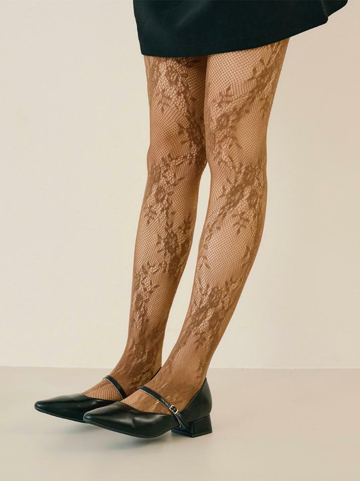 넉넉 플로럴 레이스 스타킹