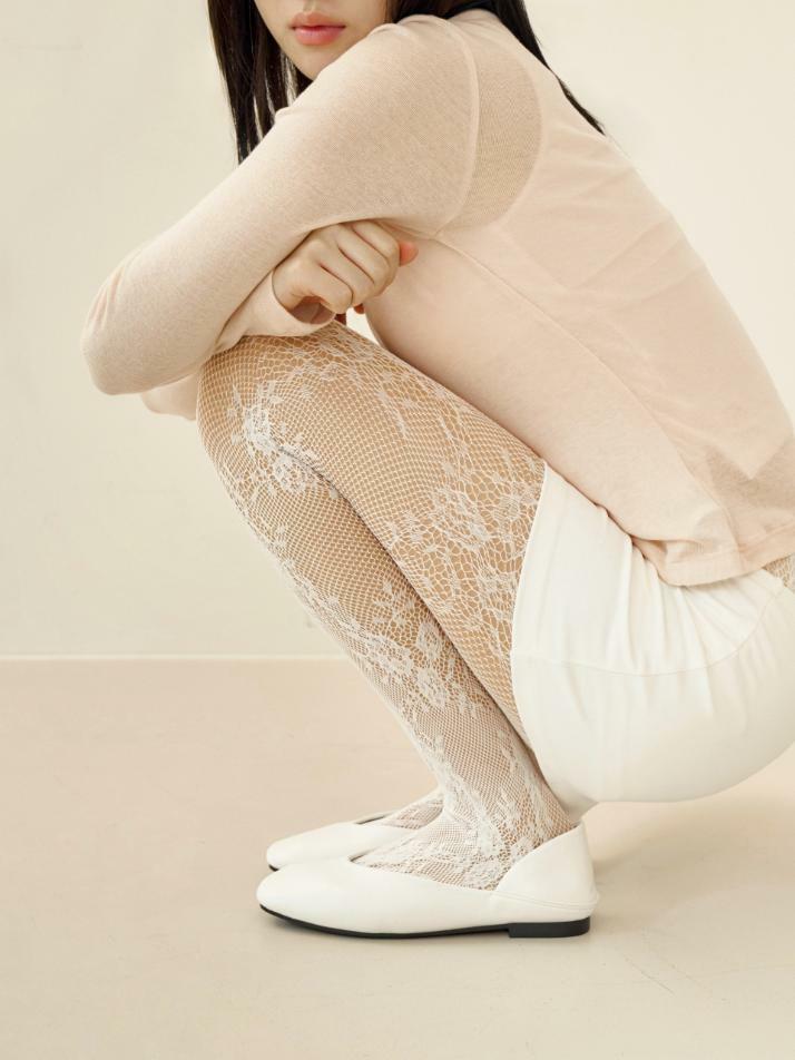 넉넉 플로럴 레이스 스타킹