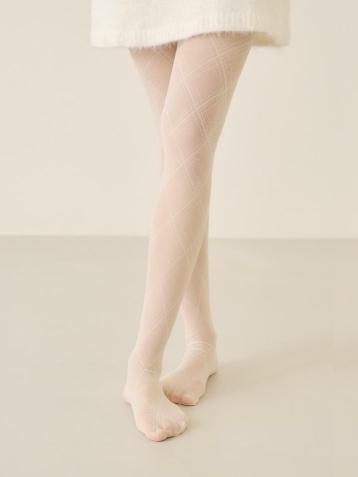 넉넉 체크 패턴 스타킹