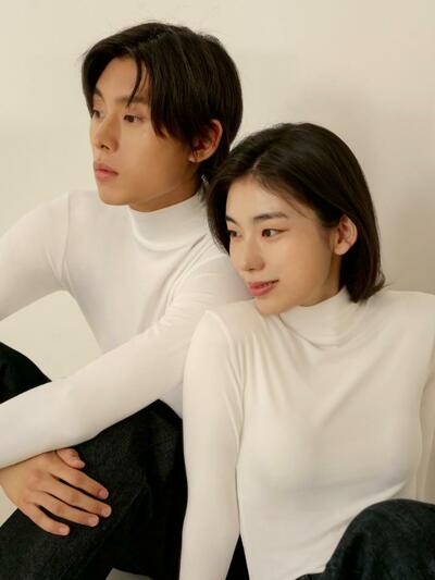 [2SET] 히트터치 터틀넥 반폴라 모크넥 티셔츠