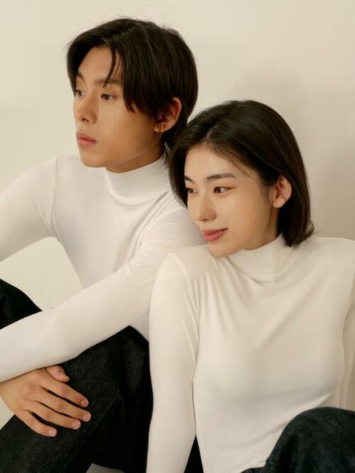 [2SET] 히트터치 터틀넥 반폴라 모크넥 티셔츠