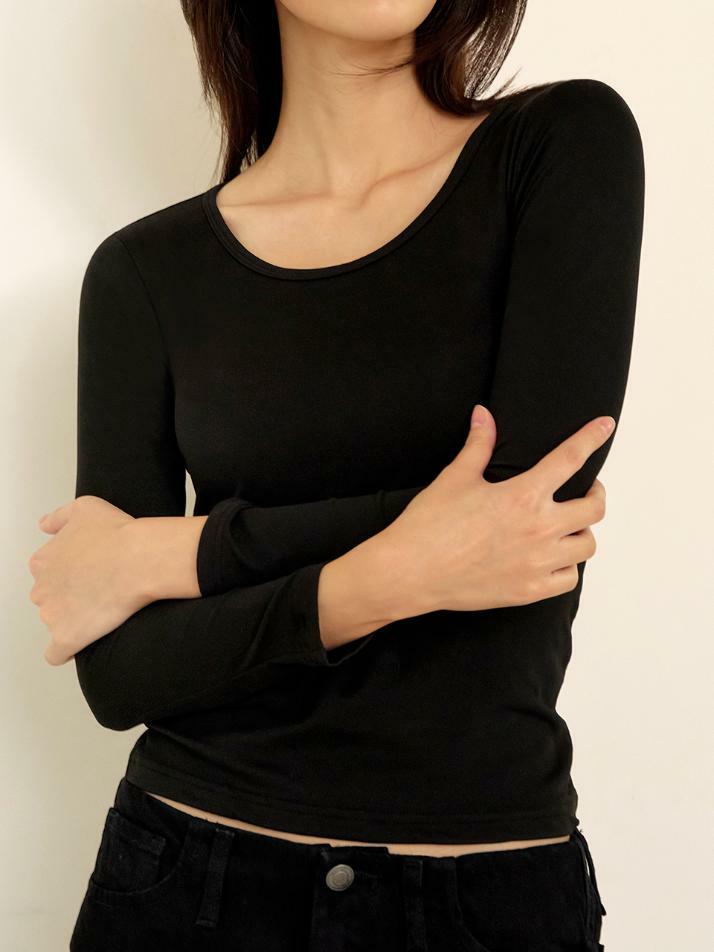 [2SET] 히트터치 슬림핏 U넥 베이직 티셔츠