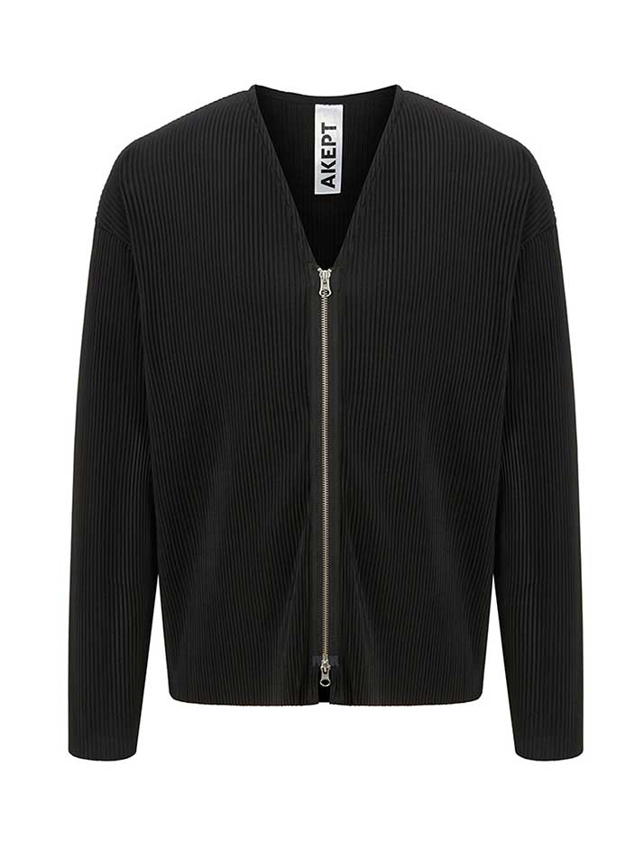 PS10X 플리츠 지퍼 가디건 자켓 [블랙]